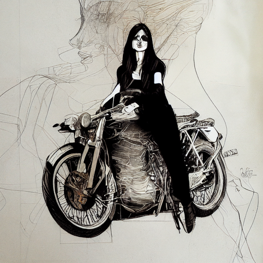Woman on Motorcycle 4